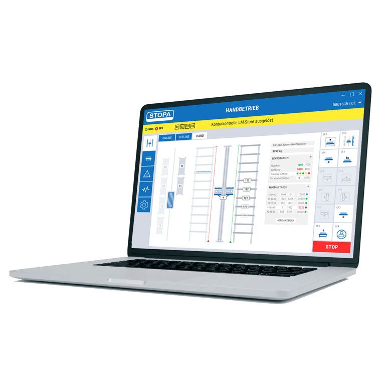 Bild: STOPA WMS, Laptop mit STOPA warehouse management software